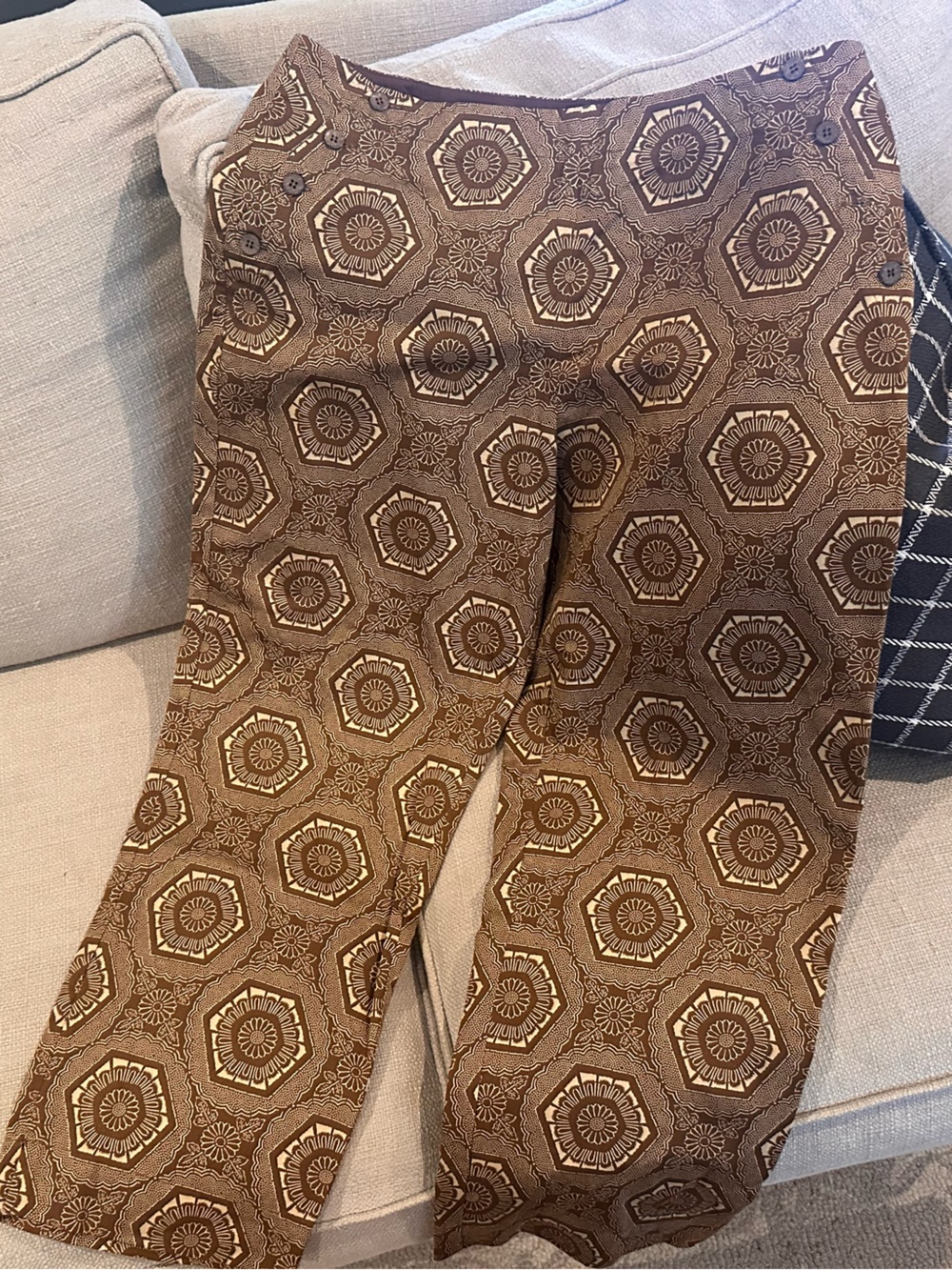 Liz Claiborne Brown Geometric Pattern Dress Pants
